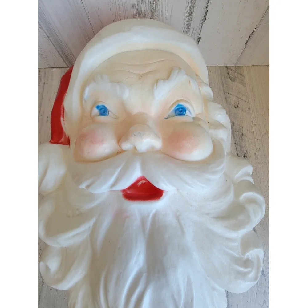 Union products Santa Claus vintage blow mold face Xmas Unique Home decor